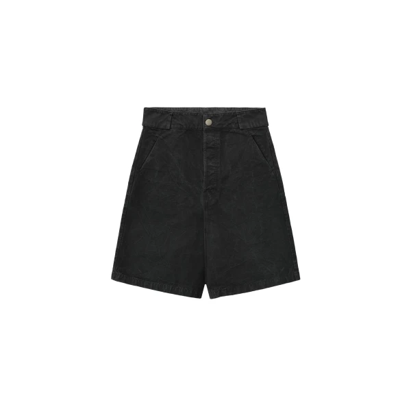 Fear of God Washed Canvas Utility Shorts in Washed Black | Luxury Shoes 