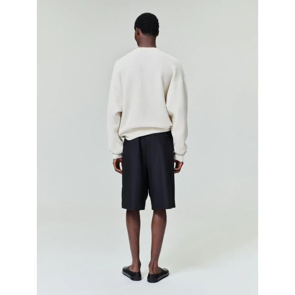 Fear of God Wool Cotton Sport Mesh Knit Sweater in Cream | Men Knitwear | Luxury Shoes 