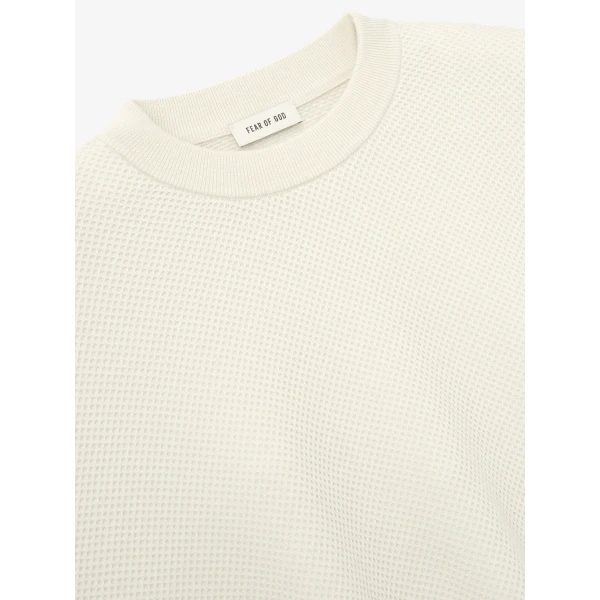 Fear of God Wool Cotton Sport Mesh Knit Sweater in Cream | Men Knitwear | Luxury Shoes 