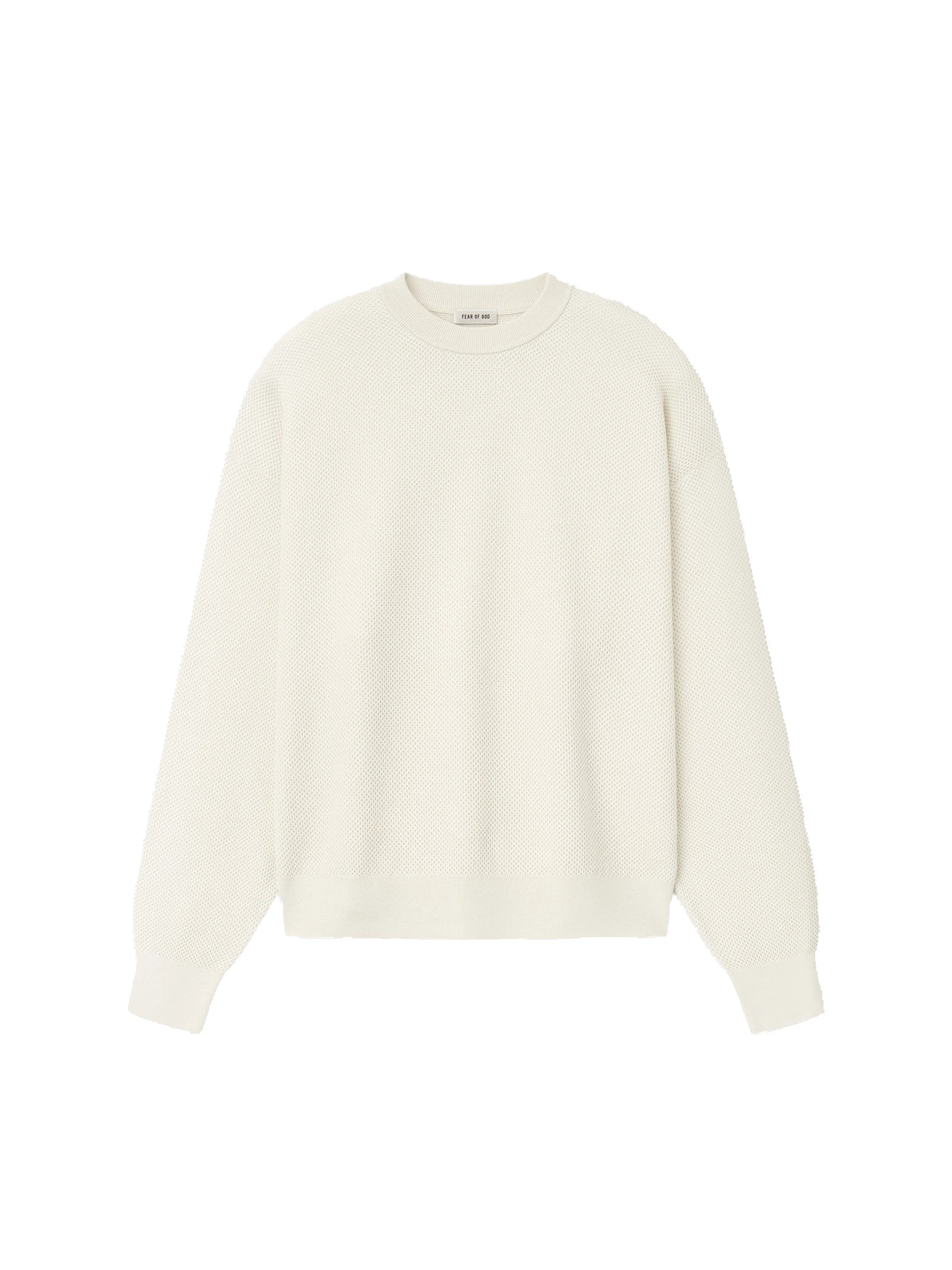 Fear of God Wool Cotton Sport Mesh Knit Sweater in Cream Fear of God Wool Cotton Sport Mesh Knit Sweater in Cream | Luxury Shoes