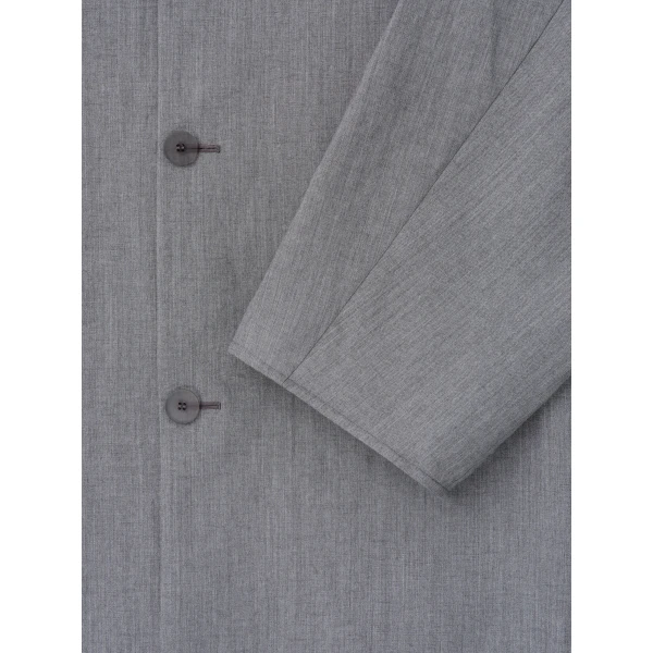 Fear of God Wool Linen Collarless Sport Jacket in Metallic Grey | Men Jackets | Luxury Shoes 