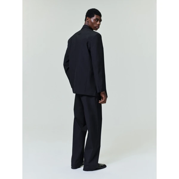 Fear of God Wool Poplin Casual Flat Front Pants in Black | Pants | Luxury Shoes 