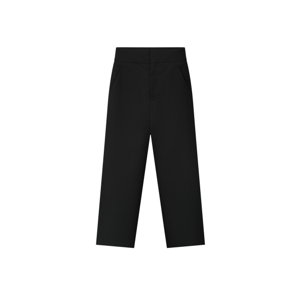 Fear of God Wool Poplin Casual Flat Front Pants in Black | Luxury Shoes 