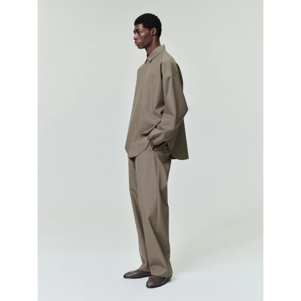 Fear of God Wool Poplin Casual Flat Front Pants in Clay | Pants | Luxury Shoes 