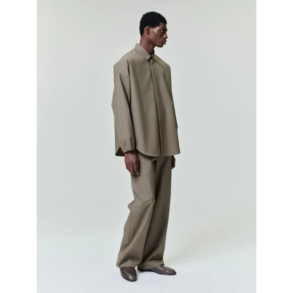 Fear of God Wool Poplin Casual Flat Front Pants in Clay | Pants | Luxury Shoes 