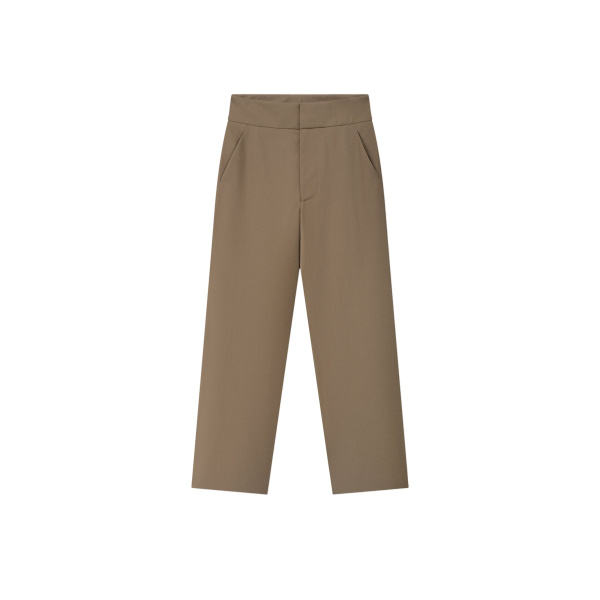 Fear of God Wool Poplin Casual Flat Front Pants in Clay | Luxury Shoes 