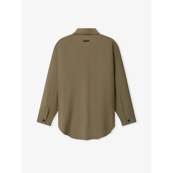 Fear of God Wool Poplin Relaxed Shirt in Clay | Men Shirts | Luxury Shoes 