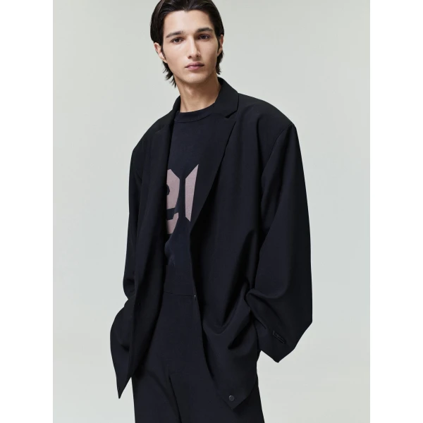 Fear of God Wool Ripstop Relaxed Long Jacket in Black | Men Jackets | Luxury Shoes 