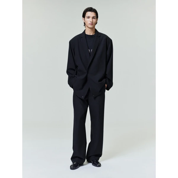 Fear of God Wool Ripstop Relaxed Long Jacket in Black | Men Jackets | Luxury Shoes 