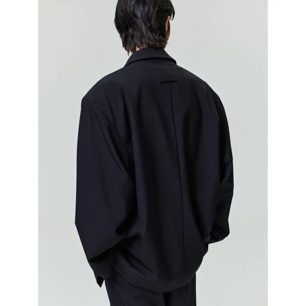 Fear of God Wool Ripstop Relaxed Long Jacket in Black | Men Jackets | Luxury Shoes 