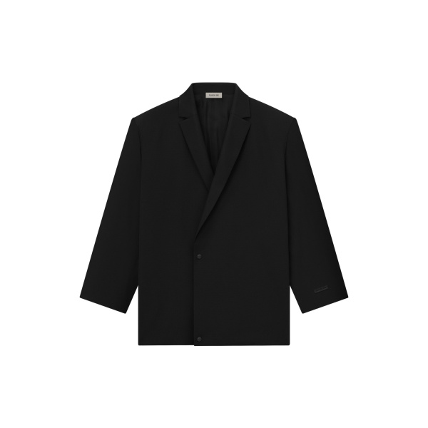 Fear of God Wool Ripstop Relaxed Long Jacket in Black | Luxury Shoes 