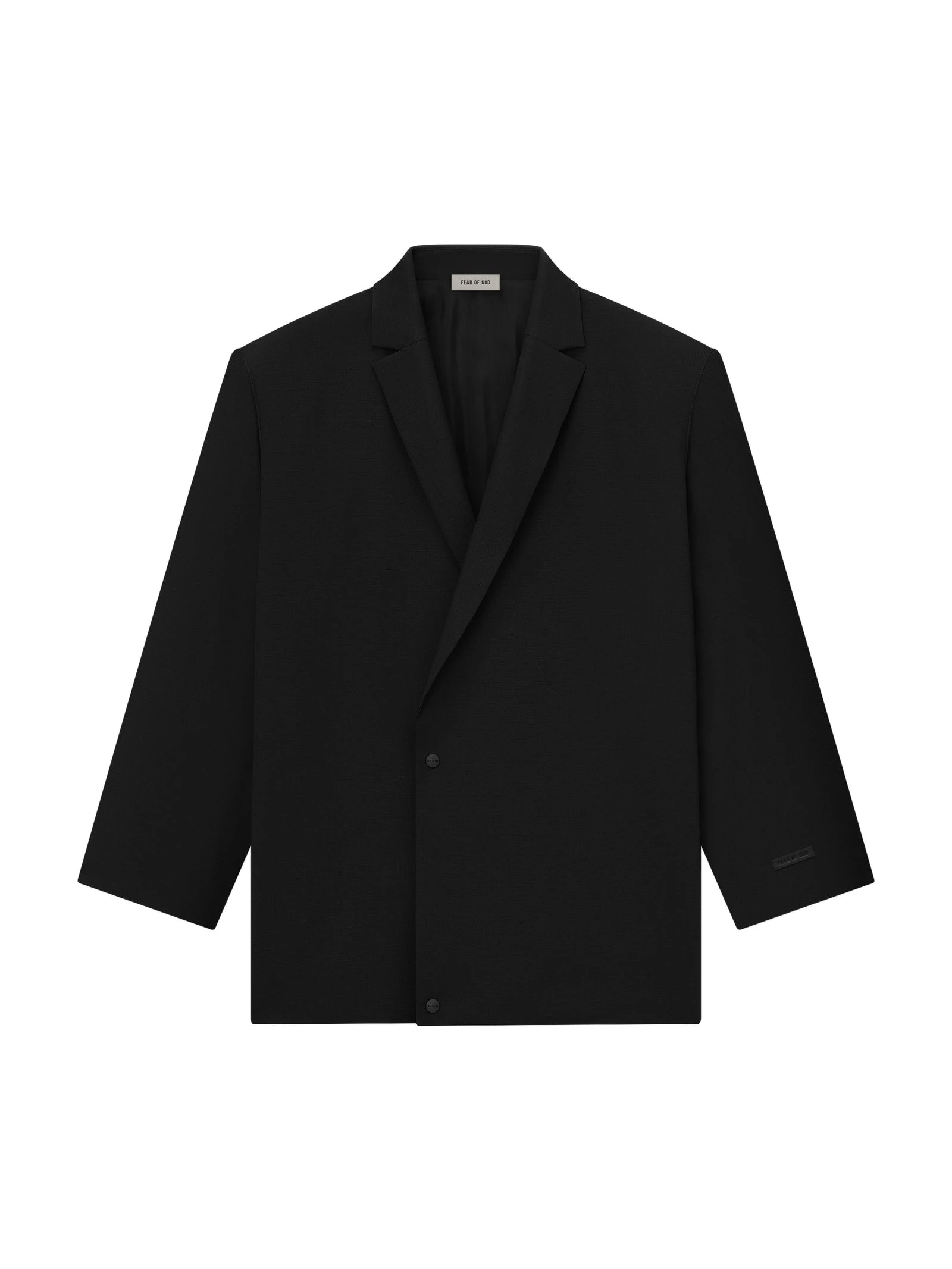 Fear of God Wool Ripstop Relaxed Long Jacket in Black Fear of God Wool Ripstop Relaxed Long Jacket in Black | Luxury Shoes