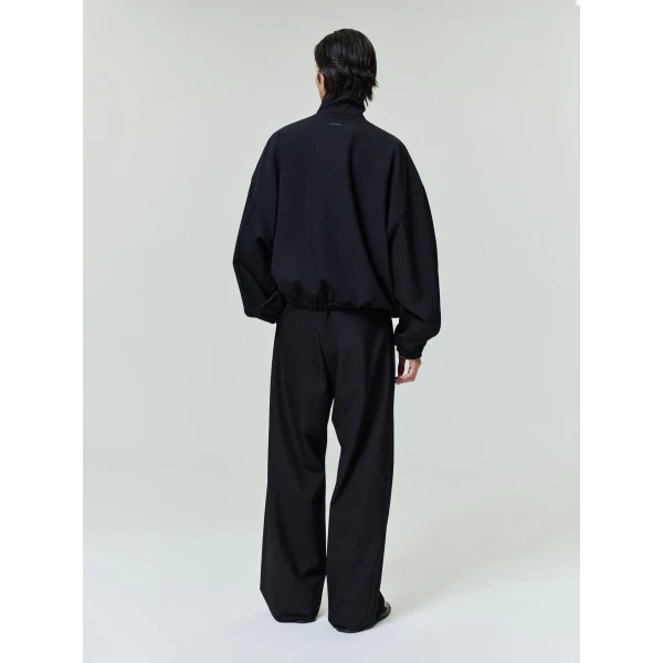 Fear of God Wool Ripstop Wide Leg Drawstring Pants in Black | Pants | Luxury Shoes 