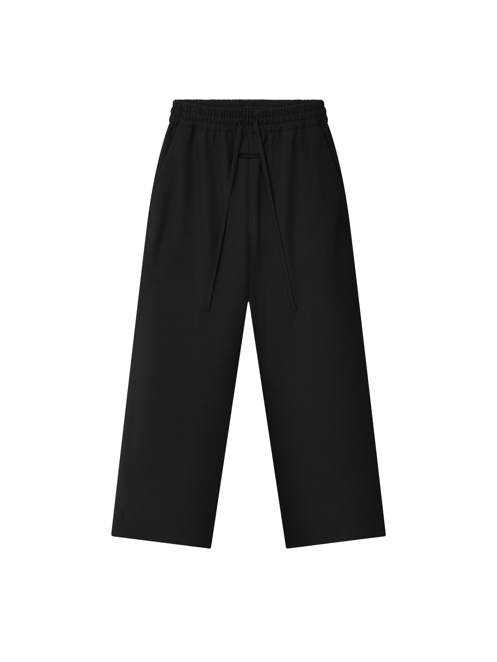 Fear of God Wool Ripstop Wide Leg Drawstring Pants in Black Fear of God Wool Ripstop Wide Leg Drawstring Pants in Black | Luxury Shoes
