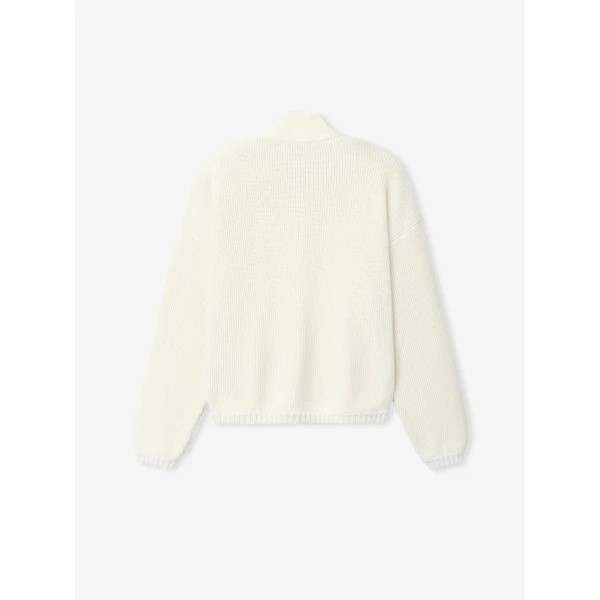 Fear of God Zip-Up Sweater Long Sleeve in Cream | Men Knitwear | Luxury Shoes 