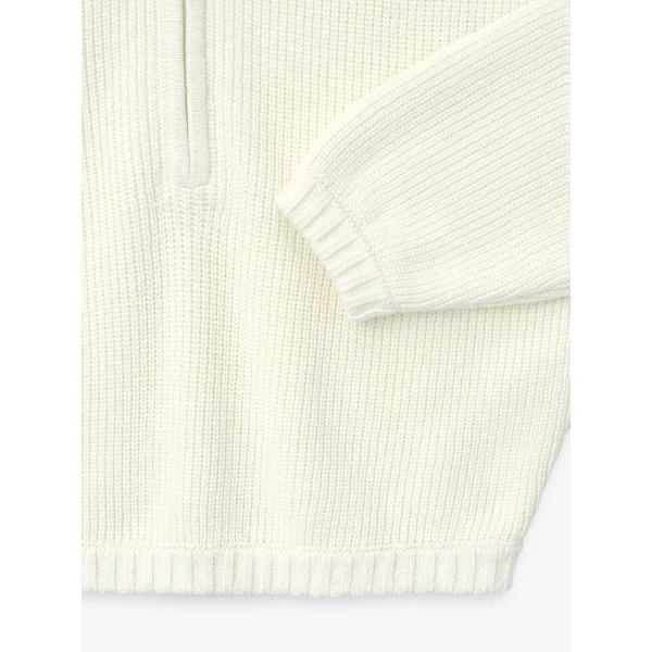Fear of God Zip-Up Sweater Long Sleeve in Cream | Men Knitwear | Luxury Shoes 