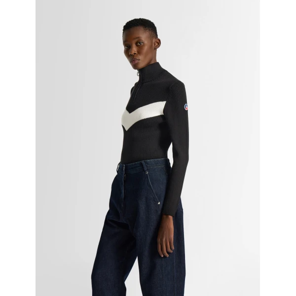 Fusalp Andromede Sweater in Black and Snow, view 3 | Sweaters | Luxury Shoes 