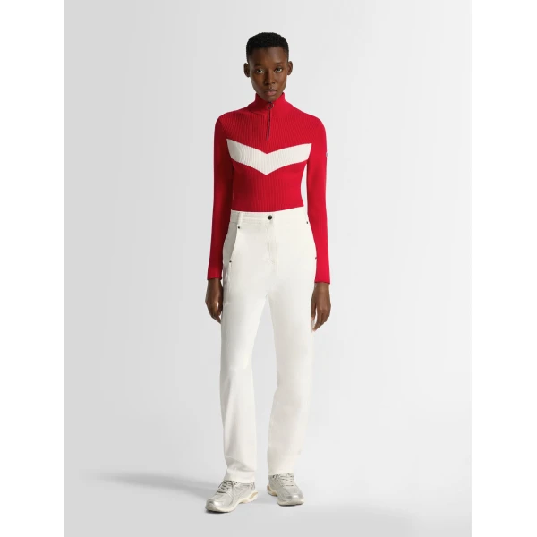 Fusalp Andromede Sweater in Racing Red and Snow, view 2 | Sweaters | Luxury Shoes 