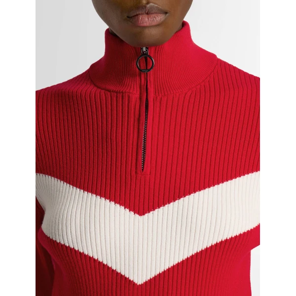Fusalp Andromede Sweater in Racing Red and Snow, view 5 | Sweaters | Luxury Shoes 