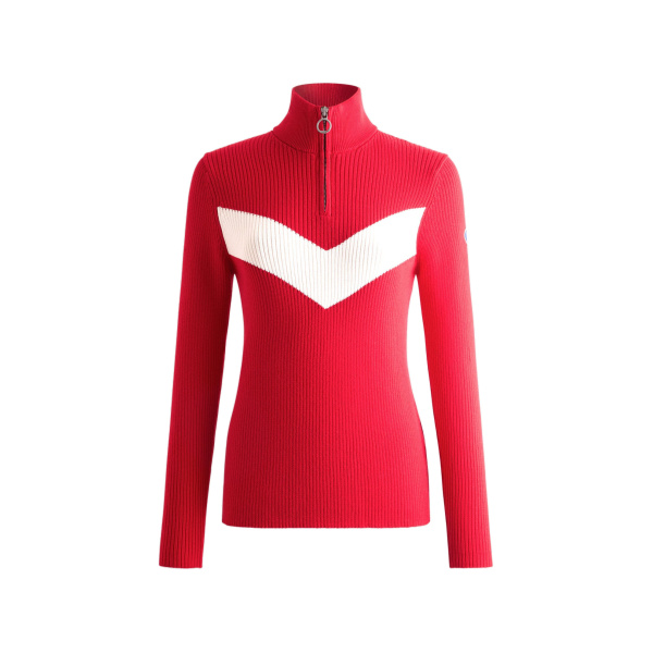 Fusalp Andromede Sweater in Racing Red and Snow | Sweaters | Luxury Shoes 