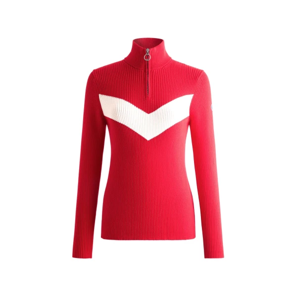 Fusalp Andromede Sweater in Racing Red and Snow | Sweaters | Luxury Shoes 