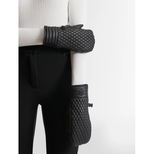Fusalp Athena Ski Mittens in Black, view 4 | Gloves | Luxury Shoes 