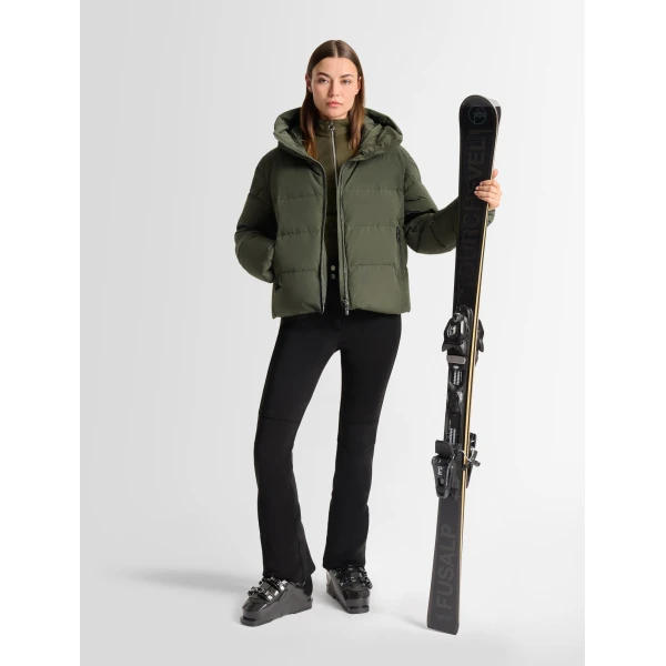 Fusalp Barsy Down Jacket in Moss Green and Black, view 2 | Ski Jackets | Luxury Shoes 