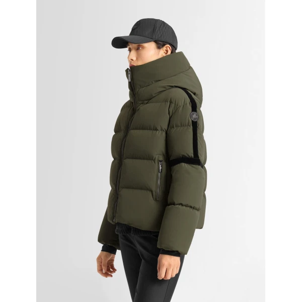 Fusalp Barsy Down Jacket in Moss Green and Black, view 3 | Ski Jackets | Luxury Shoes 