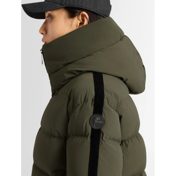Fusalp Barsy Down Jacket in Moss Green and Black, view 5 | Ski Jackets | Luxury Shoes 
