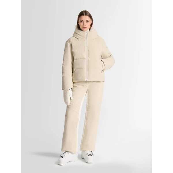 Fusalp Barsy Velvet Down Jacket in Desert, view 2 | Ski Jackets | Luxury Shoes 