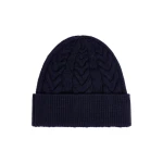 Fusalp Cable Beanie in Navy | Hats | Luxury Shoes 