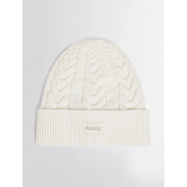 Fusalp Cable Beanie in Snow, view 2 | Hats | Luxury Shoes 