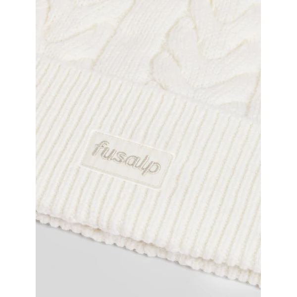 Fusalp Cable Beanie in Snow, view 3 | Hats | Luxury Shoes 
