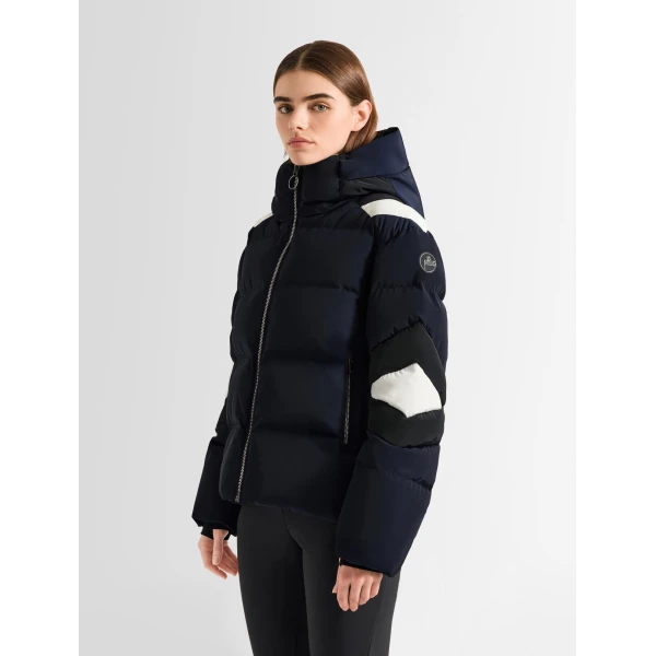 Fusalp Charloy Down Jacket in Navy, Black and Snow, view 3 | Ski Jackets | Luxury Shoes 