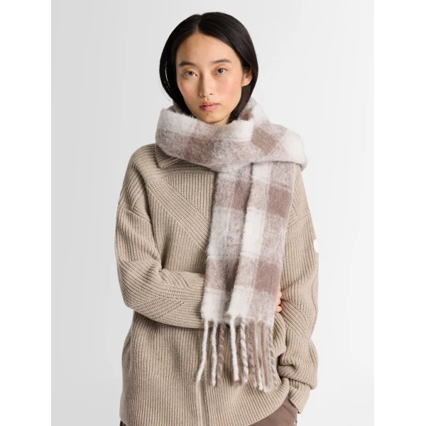 Fusalp Check Scarf in Ombre Check Arctic Wolf and Falcon, view 2 | Scarves | Luxury Shoes 