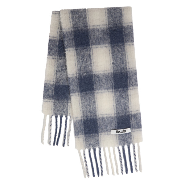 Fusalp Check Scarf in Ombre Check Arctic Wolf and Grove | Scarves | Luxury Shoes 