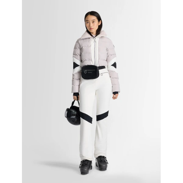 Fusalp Clarisse Ski Suit in Mastic, Snow and Black, view 2 | Ski Suits | Luxury Shoes 