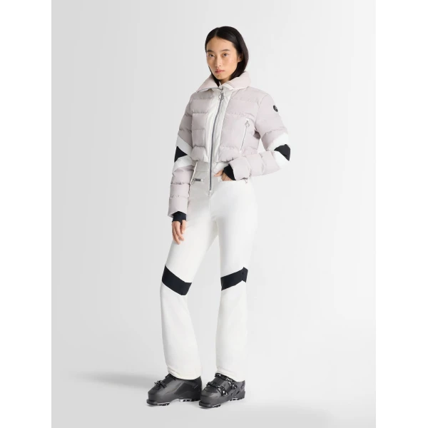 Fusalp Clarisse Ski Suit in Mastic, Snow and Black, view 3 | Ski Suits | Luxury Shoes 
