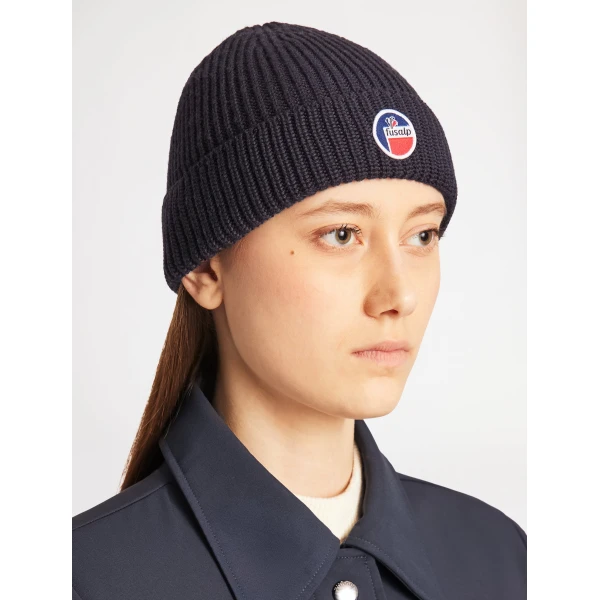 Fusalp Cosmic Beanie in Navy, view 5 | Hats | Luxury Shoes 