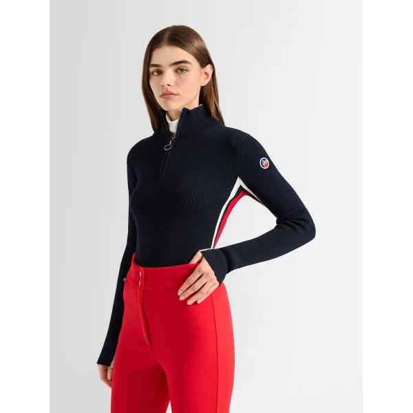 Fusalp Deltanao Sweater in Navy, Racing Red and Snow, view 2 | Sweaters | Luxury Shoes 