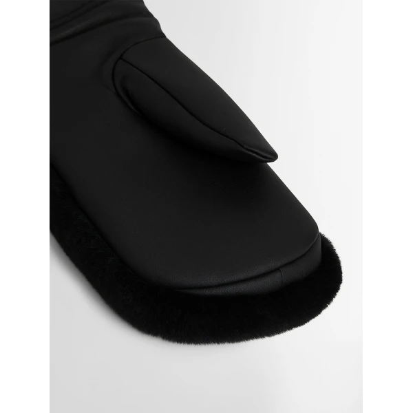 Fusalp Fake Fur Ski Gloves in Black, view 3 | Gloves | Luxury Shoes 