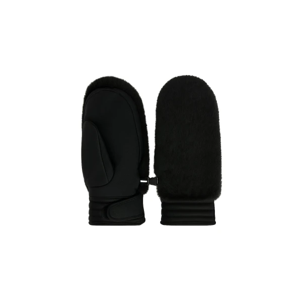 Fusalp Fake Fur Ski Gloves in Black | Gloves | Luxury Shoes 