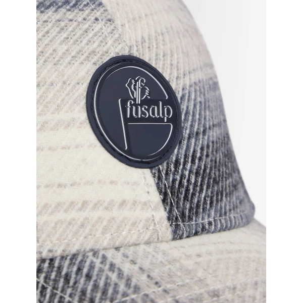 Fusalp Gavi Cap in Ombre Check Arctic Wolf and Grove, view 3 | Hats | Luxury Shoes 