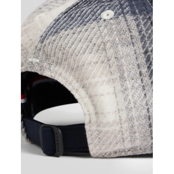 Fusalp Gavi Cap in Ombre Check Arctic Wolf and Grove, view 4 | Hats | Luxury Shoes 