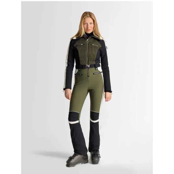 Fusalp Jorket Ski Suit in Moss Green, Black and Snow, view 2 | Ski Suits | Luxury Shoes 