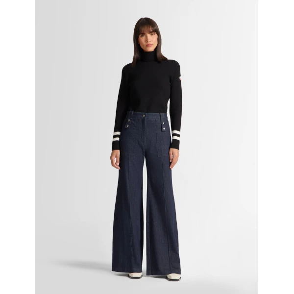 Fusalp Judith Sweater in Black and Snow, view 2 | Turtlenecks | Luxury Shoes 