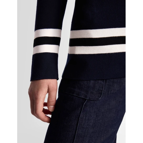 Fusalp Judith Sweater in Navy and Snow, view 5 | Turtlenecks | Luxury Shoes 