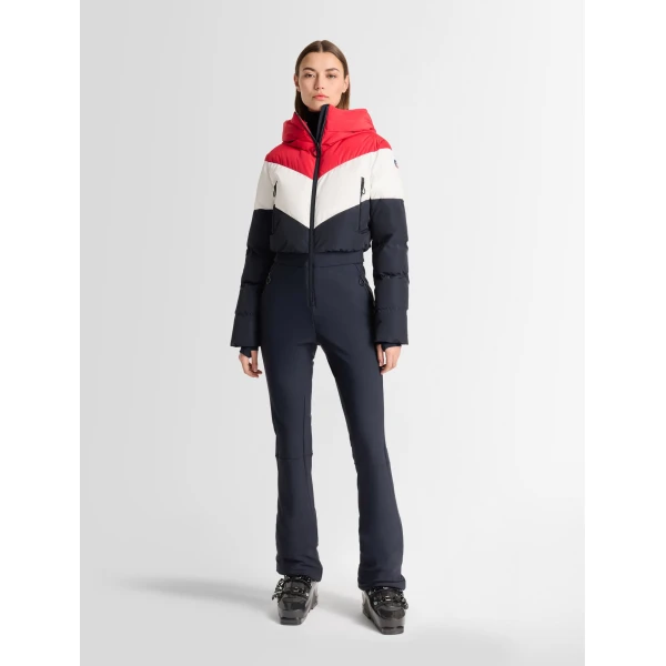 Fusalp Kira Ski Suit in Navy and Racing Red, view 2 | Ski Suits | Luxury Shoes 