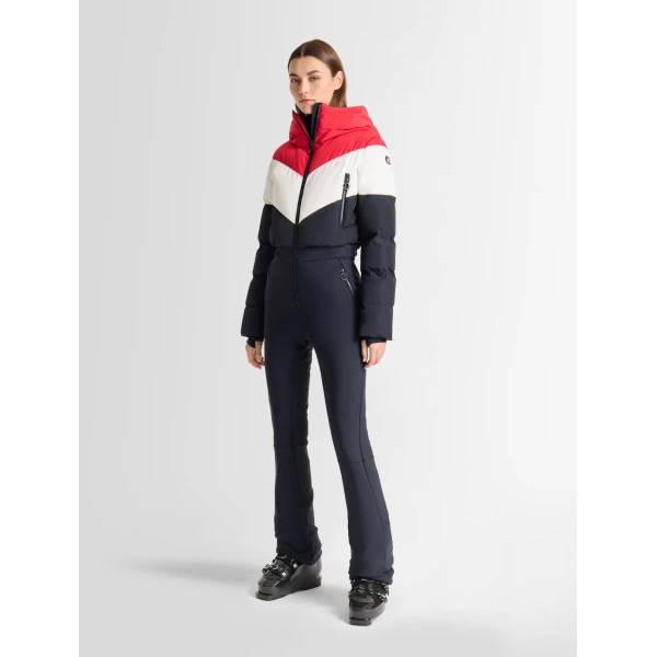 Fusalp Kira Ski Suit in Navy and Racing Red, view 3 | Ski Suits | Luxury Shoes 