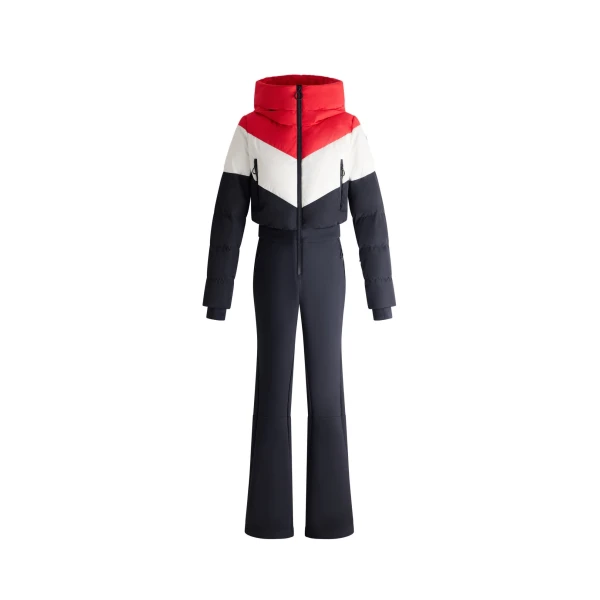 Kira Ski Suit in Navy and Racing Red